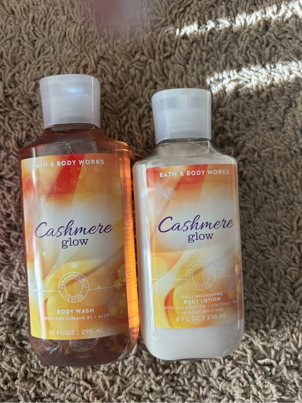 Bath & Body Works Cashmere Glow Body Wash & Lotion - Orange, White